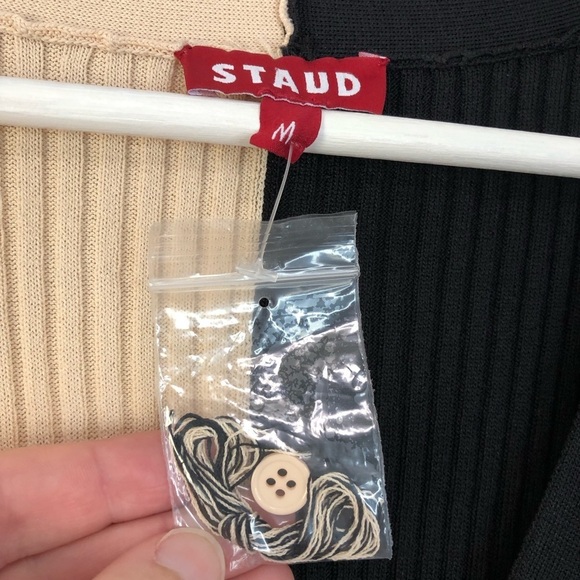 STAUD Shoko Colorblock Midi Sweater Dress Medium - Picture 4 of 15